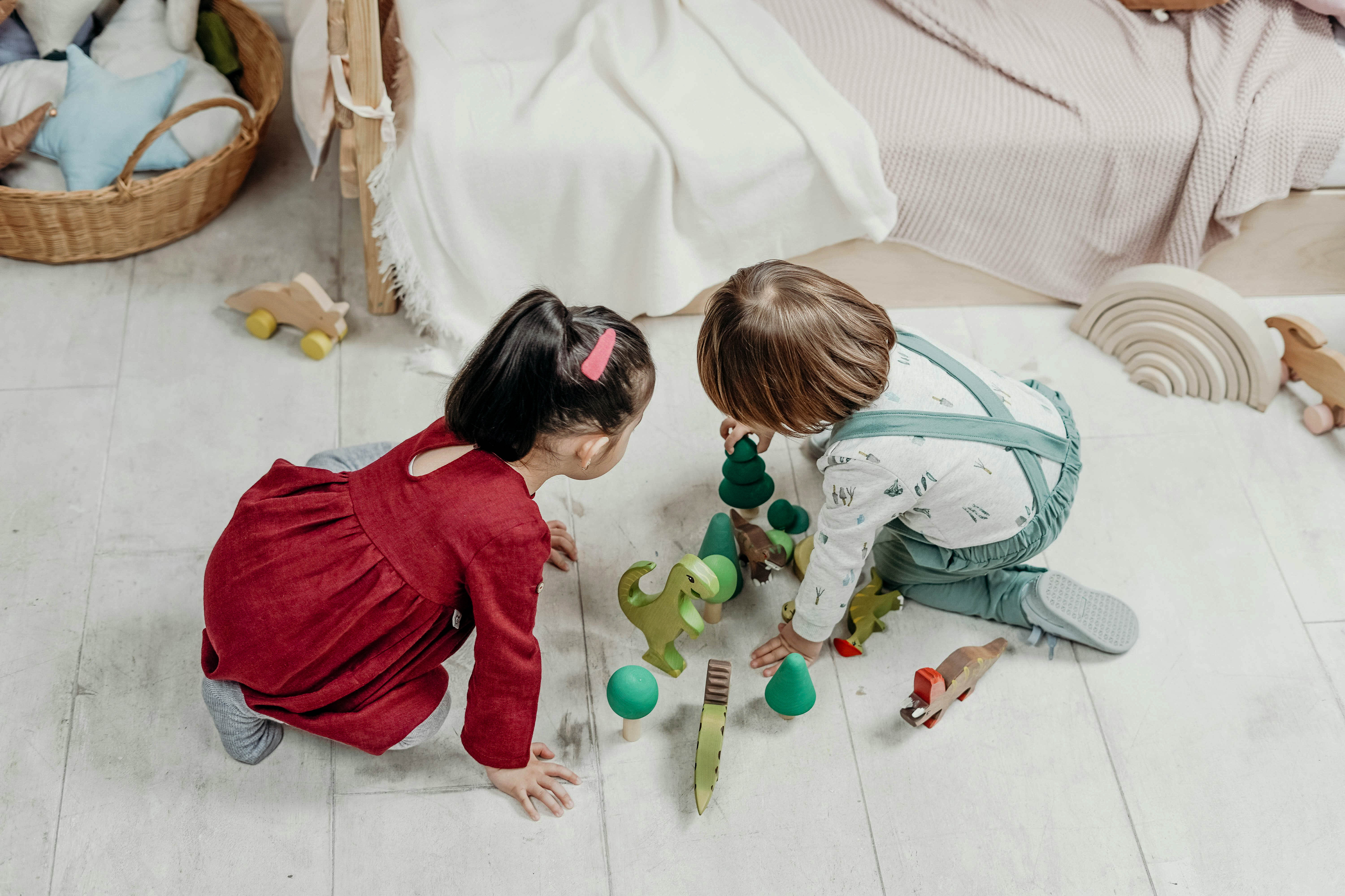 Children engaged in therapeutic play